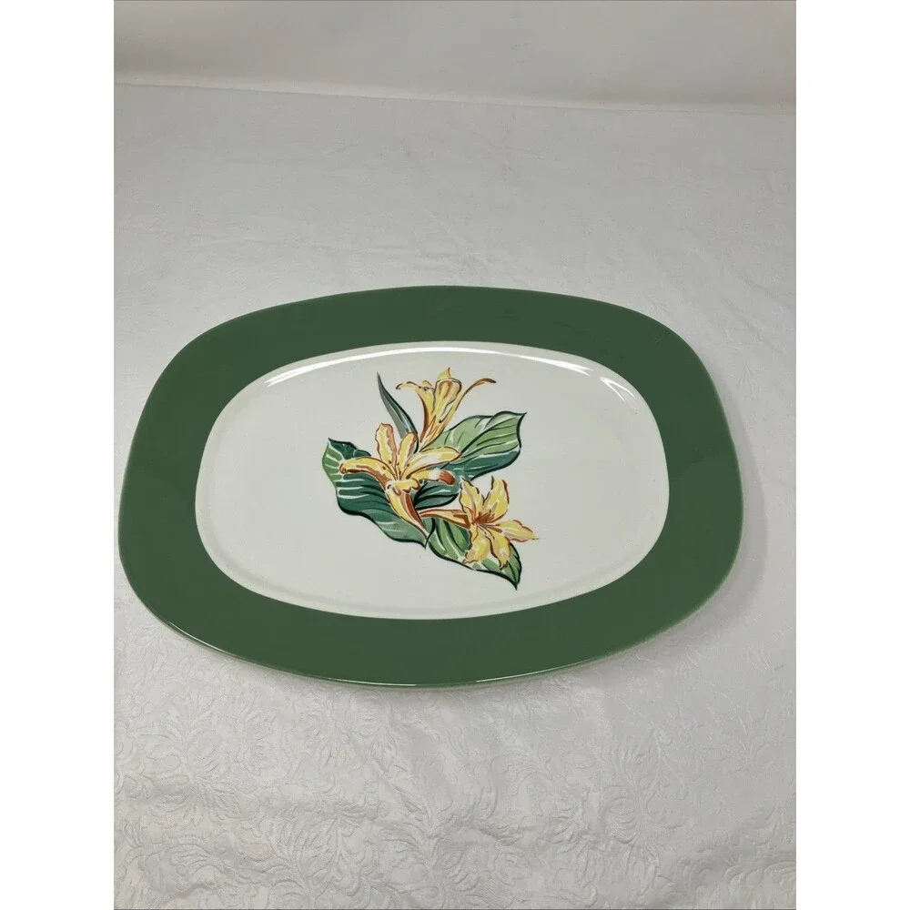 Vintage Taylor Smith Taylor Conversation Daylily Pattern 13 1/4” Serving Platter